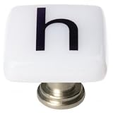 新しいヴィンテージSquareノブ仕上げ:サテンニッケル、文字: H