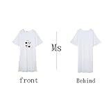 GAODUZI 夏のカップルパジャマファッションVネック女性のコットンスリープスカートアンダーウェア薄いセクションメンズ半袖ドレスホームサービススリープスカート（半袖+ショーツ） (色 : 白, サイ