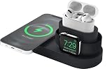 【elago】 MagSafe/AppleWatch 充電器 Lightningケーブル 対応 スタンド トレー MagSafe充電器 AppleWatch充電器 ライトニングケーブル 同時 収納 ドック ナイトスタンド 対応 卓上スタンド [ マグセーフ/Apple Watch/ライトニング/ケーブル 対応 ] CHARGING HUB TRIO ブラック