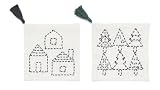 原ウール 図案に沿って刺すだけ！かんたんキット 刺し子のコースター 綿100% 日本製 ねこ