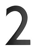 Architectural Mailboxes 3582B-2 4 in. Brass Floating House Number 2 Black [並行輸入品]
