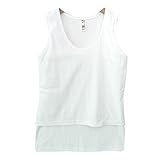 (マーシェル) Marshel マタニティ タンクトップ 授乳口付き ノースリーブ インナー カジュアル 妊婦服 おしゃれ ホワイト L