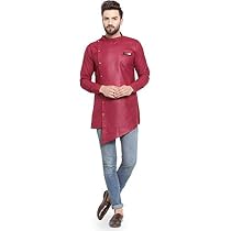 Mens Short Kurta Cotton Indian Dress 