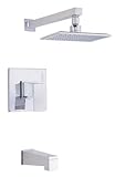 Danze D502062T Mid-Town Single Handle Tub and Shower Trim Kit with Efficient Flow Showerhead, Chrome