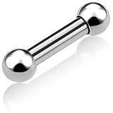 [From da Phactory] 14G 16G 18G 20G 軟骨ピアス ストレートバーベル ボディピアス サージカルステンレス シルバー おしゃれ かわいい (14G, シャフト4mm ボール4mm)