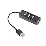 Lovoski 480Mbps　4ポート　USB 2.0ハブ　Laptop Notebook 対応　　黒/白2色選べる - 黒