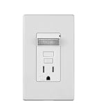 Leviton t7591-w 15 Amp、125ボルト、Tamper Resistant Smartlockpro組み合わせ漏電遮断器コンセントwith sensor-guidelight、壁材と