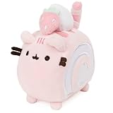 GUND Roll Cake Pusheen Sweet Dessert Squishy Plush Stuffed Animal Cat Squishy and Satisfyingly Stretchy Fabric, for Ages 8 and Up, Pink and Purple, 4”