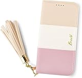 Googl pixel7a ケース 手帳型 かわいい 鏡 googlepixel7a ケース おしゃれ 白 ホワイト ピンク pink ベージュ pixel 7a スマホケース 7a カバー ピクセル7a (ピンク＆ホワイト＆ベージュ, Google Pixel7a)