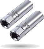 2本セット14mm & 16mm スパークプラグレンチ専用ソケット プラグソケット(12角) 点火プラグレンチ 薄肉タイプ 差込角(3/8")イ薄型/輸入車等のプラグ交換に インチドライブ (14mm & 16mm)