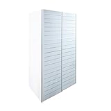 大型スライドドア・衣類収納 サローネ ワードローブ 幅100cm奥行62 本体：ブラウン 扉：C_ストライプ[■]■□Op