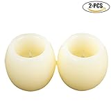 Funpa　2個セット　LED　電池付き　キャンドルライト　無煙蝋燭　間接照明　結婚式　テーブル　パーティー飾り　イエロー　ブルー　グリーン　ホワイト　ピンク　カラフル　レッド光　パラフィン　楕円形