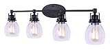 Canram ivl705 a04bk Carson Vanityライト&ガラスシードwith壁マウントで上下位置