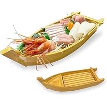 Amazon.co.jp: 越前宝や 舟盛り 器 1個 1人舟 下司付 舟ノゾキ付 皿