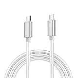 明誠 USB Type C 充電ケーブル【長さ1.5m】USB C to C PD60W対応 急速充電 iPhone 16 充電ケーブル 高速データ転送 USB2.0 高耐久 ナイロン編み素材 MacBook Pro、iPad、iPhone 16 Pro Max、iPhone 15、Galaxy等USB-C機種対応(1.5m、シルバー)