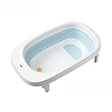 TIDLT バスタブ 折りたたみ式バスタブ 子供用ビデ PP + TPE素材 新生児用品 旅行に適し ピンク 青 グリーン (色 : 青)