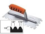 Kraft Tool ST410PF Flat-Top V-Notch Trowel with ProForm Handle [並行輸入品]