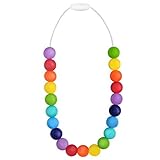 Baby Teething Necklace Stocking Stuffer Silicone Nursing Necklaces Rainbow Bead Jewelry Teether Toys