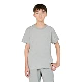 [チャンピオン] 綿100% Tシャツ キッズ 半袖 丸首 綿100％ COTTON USA ワンポイントロゴ刺繍 ショートスリーブTシャツ ベーシック CK-Z301/CK-Z301Z オックスフォードグレー 110