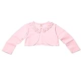 (アイム)iiniim　ベビー　子供用　幼児　ボレロ　長袖　カーで　棉　キッズ服装　子供ボレロ　ガールズ　トップス　付き上着　レース　フリル　薄手　カーディガン　誕生日 ピンク-タイプ2 タグ：130