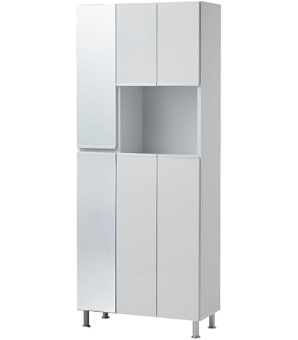 Amazon.co.jp: 大川家具 シューズボックス 姿見 WH 幅75cm