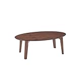 折りたたみ式リビングテーブル　　ダークブラウン　だ円（小）