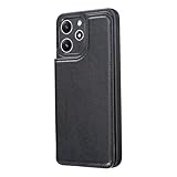 【Aqier】For 互換性 Redmi 12 5G XIG03 適用 背面手帳型 軽い薄い 純色 レザーケース（ブラック） シャオミ mi12 5G ケースカード入れ 片手操作 バック​カバー mi12 5G 黒