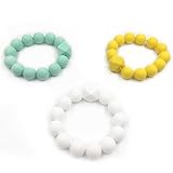 Kissteether 3pcs 赤ちゃんの歯磨き粉のビスフェノールA無料ギフトシリコンブレスレットシリコーンビーズジュエリーの歯はDIY赤ちゃんのおもちゃ歯磨き粉食品グレードの材料をかむします (c