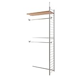 突っ張り壁面間仕切りワードローブ幅88cm　連結用　背板無しタイプ　ナチュラル色　NJ-0197