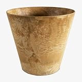 【2個入】底面給水型植木鉢/プランター アートストーン ラウンド型/22cm 底栓付 ベージュ 〔ガーデニング用品/園芸〕