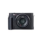 SIUTATDSH カメラハーフケース Sony Cyber-shot rx1riii rx1r3用、ビンテージメタル本革インスタントカメラ保護ケース Sony rx1m3用 スタイリッシュ ポータブル 耐衝撃 (ブラック)
