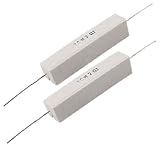 uxcell セメント抵抗器　巻き線型抵抗器　20W 2Ω　許容差5% 20ワット　ホワイト　2本入