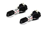 C&E 2 PCS 16AWG Power Extension Cord Cable Black 2 Feet CNE592558 [並行輸入品]