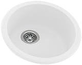 Swanstone KSRB-18-010 18-1/2-Inch Diameter Round Bowl Kitchen Sink, White Finish by Swanstone