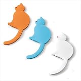 ネコ型マグネットフック/猫 ねこ ネコ ギフト ノベルティ 3色アソート: 1セット入数/300 【300点】