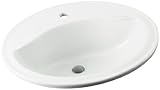 スターリング442001 – 0サニベル楕円形20インチby 17インチby 8インチ洗面所with Single faucet-holeドリル、ホワイト