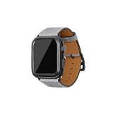 [BONAVENTURA] AppleWatch用 レザーバンド(アダプター:ブラック) シュリンクレザー【38mm/40mm/41mm/42mm, M/Lサイズ】[トゥルーグレー ] T40LBK-TG
