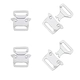 [EXDUCT] バックル 4個 内径15mm シルバー サイドリリース ハンドクラフト パラコード ブレスレット クリップ サバイバル アクセサリー 金具 ワンタッチ