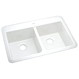 Sterling 1042-1-0 Slope 33-inch by 22-inch Top-mount Double Equal Bowl Vikrell Kitchen Sink, White [