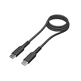 多摩電子工業 USB2．0 Type-C/Type-Cソフトケーブル 100W 過熱防止(1．0m) ブラック TH279CC10K