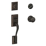 Schlageロックf60vaddxgeo716エントリドアHandleset Lockset、Addison Georgian、シングル円柱、Aged Bronze F60VADDXGEO716 1