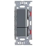 スガツネ工業 埋込ダブルスイッチ AC300V 15A ソリッドグレー PXP-J-NKW02008-SG