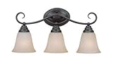 Craftmade Lighting 25003-olb Cordova – 3つライトVanity、古いブロンズ仕上げwith FauxアラバスターPaintedガラス