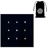 Copeflap タロットクロス ベルベット タロットカード 占い 敷物 ポーチ付き 50x50cm (黒 (星))