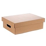 KKCF 段ボールふた付き3層の段ボールフラットパッケージ果物と野菜の箱カードグリッド付き400x300x130mm 1パック20個