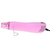 KKmoon ホットエアガン ヒートガン ヒートマシン エンボスヒーター 300W DIY ハンドヘルド 温度送風機 サポートシート付き AS-300 ピンク110V