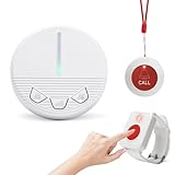 CYSSJF ナースコール 家庭用｜防水 介護 ブザー、介護 緊急 ブザー、見守り ブザー 介護、呼び出しナースコール、アラーム ボタン 介護 呼び出し 転倒| 一階 二階 呼び出し、自宅用 | 着信音20種類 |2つの送信機にそれぞれ着信音を設定できる | ボタン1個(防水)+ 腕時計1個(防水)+受信機1台 (鳴り続け)