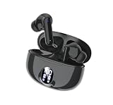 イヤホン bluetooth ワイヤレスイヤホン 2025新モデル ブルートゥース Hi-Fi音質 長時間再生 マイク付き ENCノイズキャンセリング LEDディスプレイ表示 自動ペアリング 瞬間接続 ハンズフリー通話 コードレスType‐C急速充電 IPX7防水 超軽量設計 小型 片耳/両耳 会議/テレワーク/通学/通勤/音楽/ゲーム用 (ブラック)
