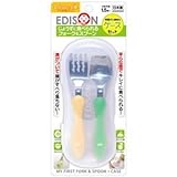 【日本製】（まとめ買い）エジソンのフォーク&スプーン ケース付 パステル(オレンジ・グリーン)×3セット