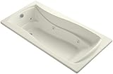KOHLER K-1257-H-96 Mariposa 72-Inch X 36-Inch Drop-In Whirlpool Bath with Heater, Biscuit [並行輸入品]